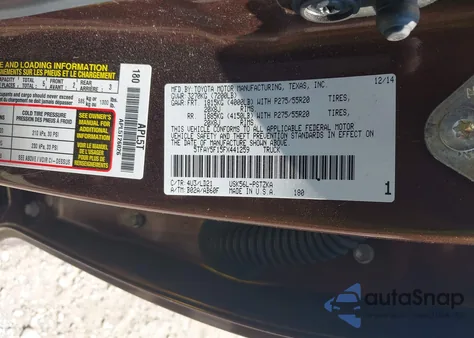 2015 Toyota Tundra 1794 5.7L V8 from USA, damaged, VIN 5TFAY5F15FX441259
